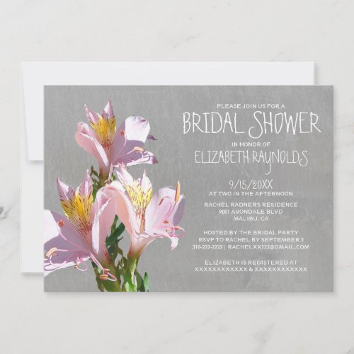 Alstroemeria Bridal Shower Invitations