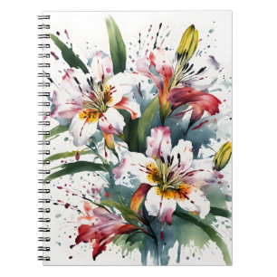 Alstroemeria - Watercolor flowers Notebook
