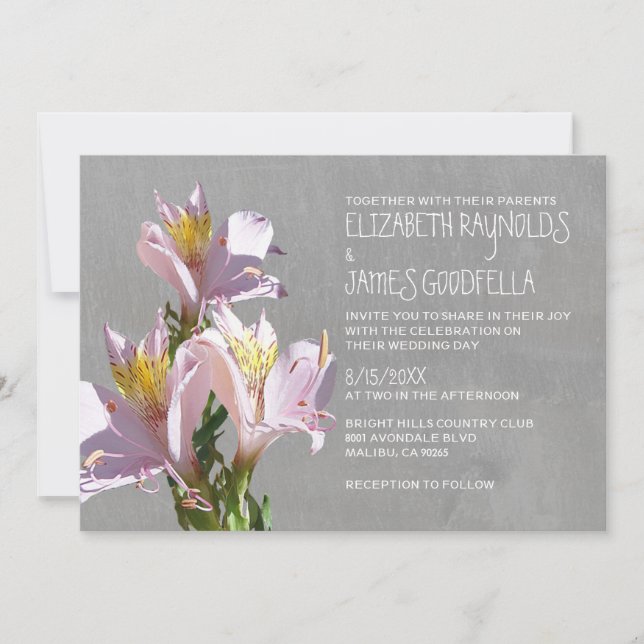 Alstroemeria Wedding Invitations (Front)