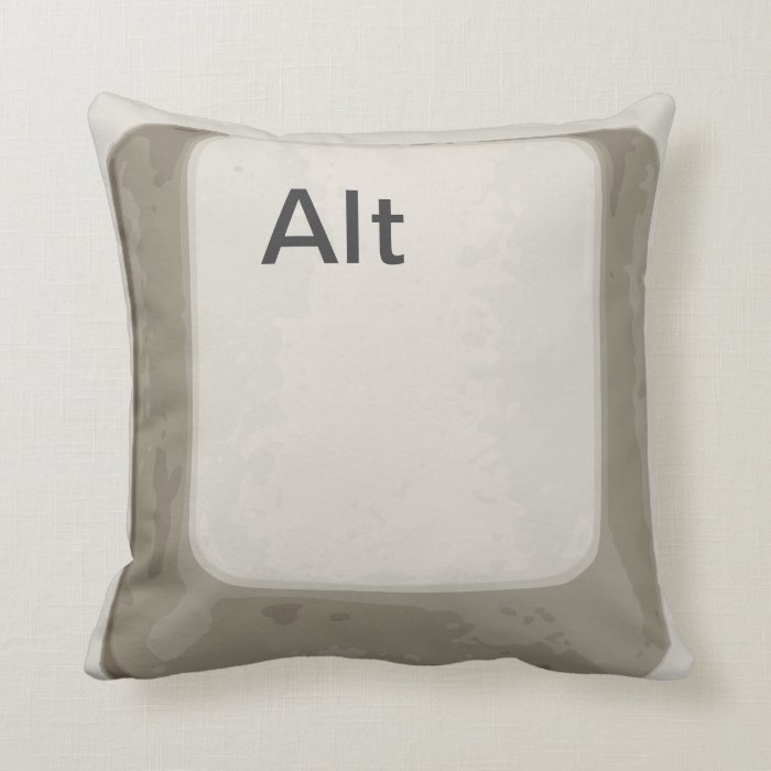 Alt Button / Key   White / Grey Pillow