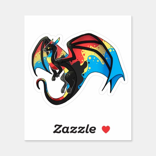 Alt Polyamorous Pride Dragon Sticker