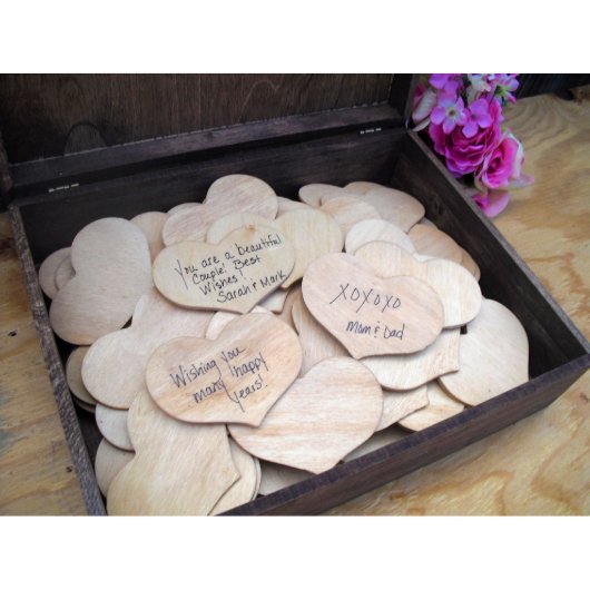 Alt. Wedding Guestbook-Art Deco Box w/100 Hearts (Full of Hearts)