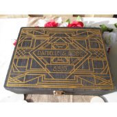 Alt. Wedding Guestbook-Art Deco Box w/100 Hearts (Top)