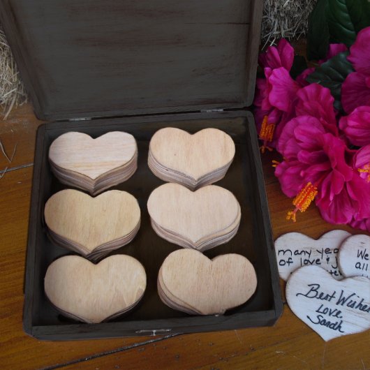 Alt. Wedding Guestbook-Art Deco Box w/50 Hearts (Inside)