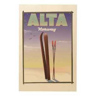 ALTA Norway ski travel poster