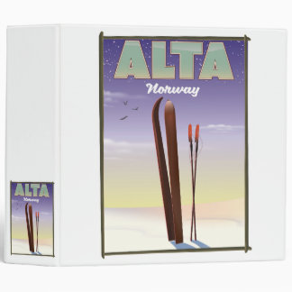 ALTA Norway ski travel poster 3 Ring Binder