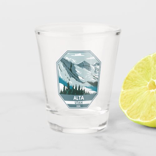 Alta Ski Area Winter Utah  Shot Glass