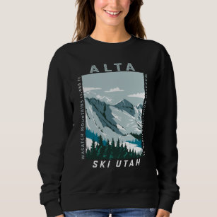 Alta Ski Area Winter Utah Vintage Distressed Sweatshirt