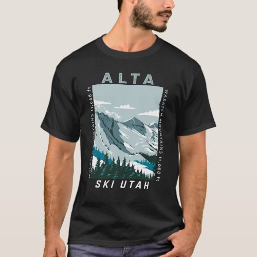 Alta Ski Area Winter Utah Vintage Distressed T_Shirt