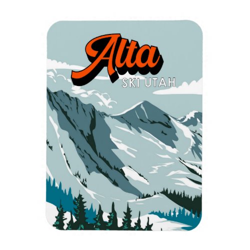 Alta Ski Area Winter Utah Vintage  Magnet
