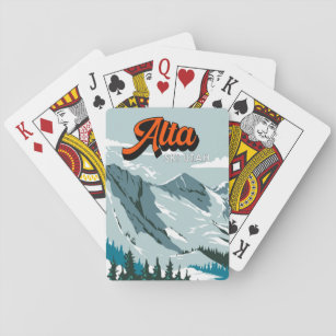 Alta Ski Area Winter Utah Vintage Playing Cards