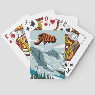 Alta Ski Area Winter Utah Vintage Poker Cards