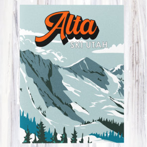 Alta Ski Area Winter Utah Vintage Postcard