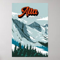 Alta Ski Area Winter Utah Vintage