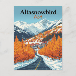 Alta Snowbird Ski Utah Mountains Postcard