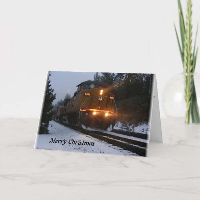 Alta Train Christmas Greetings Holiday Card (Front)