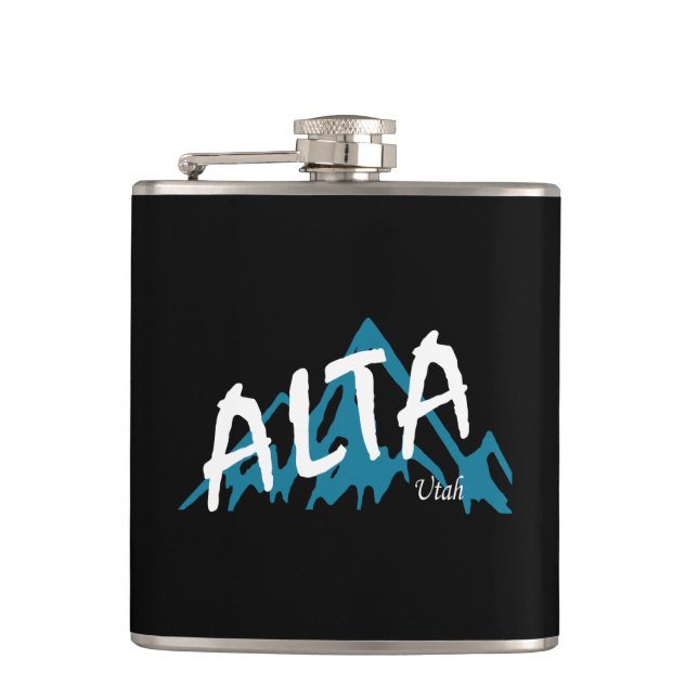 Alta Utah Mountains Flask (Front)
