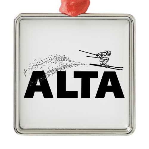 Alta Utah Ski Jumper Metal Ornament