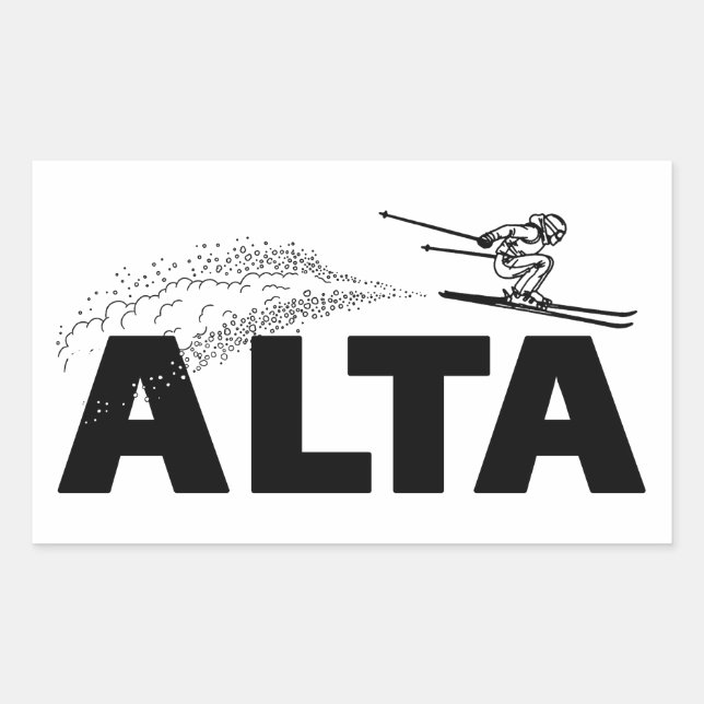 Alta Utah Ski Jumper Rectangular Sticker (Front)