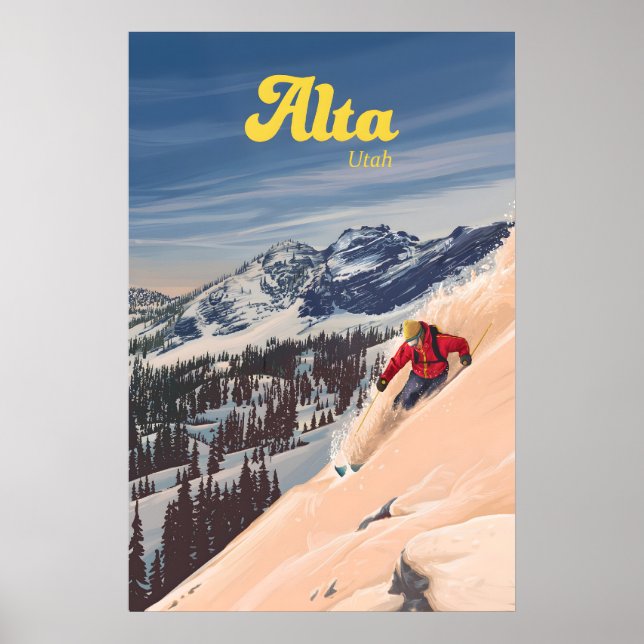 Alta Utah Ski Resort Travel Poster (Front)