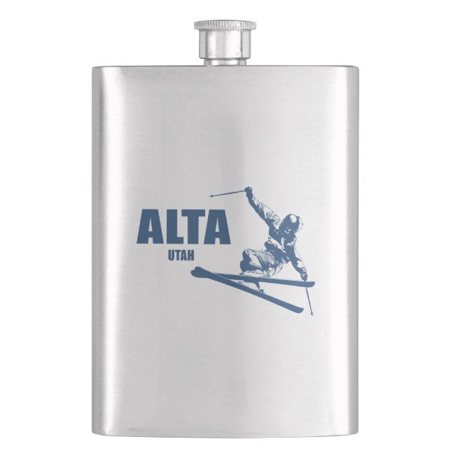 Alta Utah Skier Flask (Front)