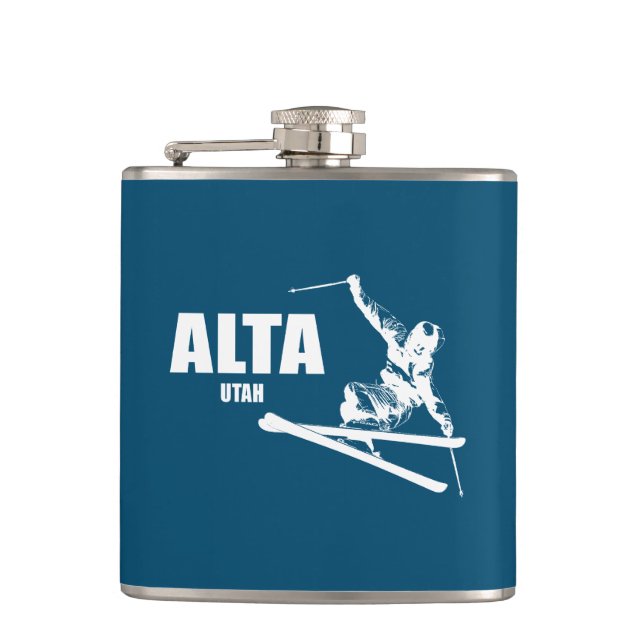 Alta Utah Skier Flask (Front)