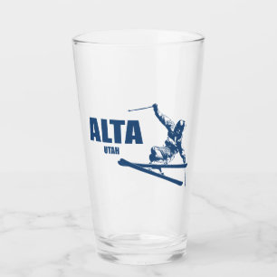 Alta Utah Skier Glass