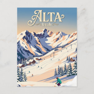 Alta, Utah USA Postcard