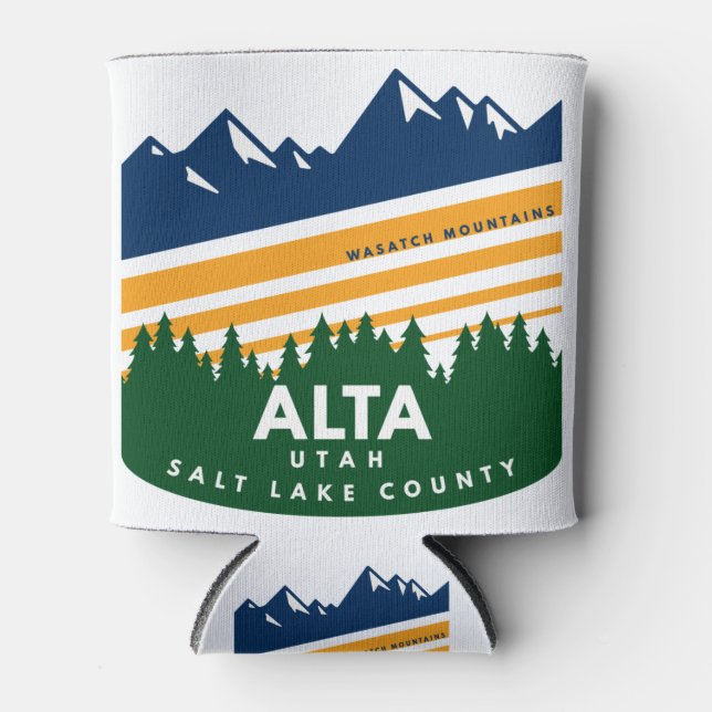 Alta Utah Wasatch Mountains Can Cooler (Front)