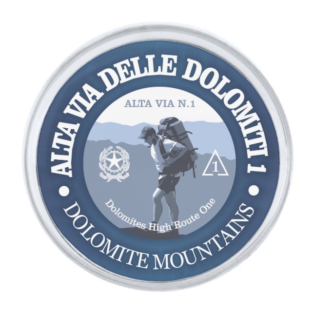 Alta Via 1 Silver Finish Lapel Pin (Front)