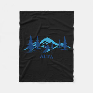 Alta wyoming ski resort skiing skier  fleece blanket