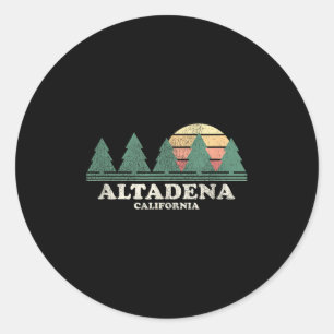 Altadena Ca Vintage Throwback Tee Retro 70s Design Classic Round Sticker