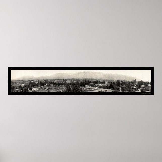 Altadena, California Panoramic Photo 1908 Poster (Front)