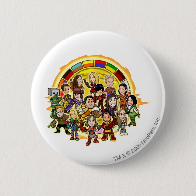Altador Cup Staff Group Pinback Button (Front)
