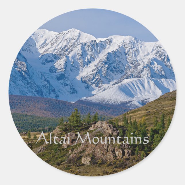 Altai Mountains scenic Classic Round Sticker (Front)