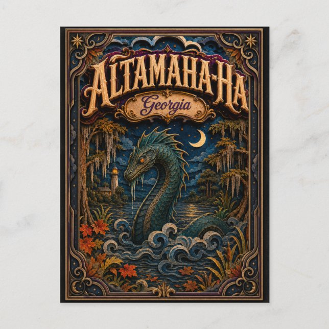 Altamaha-ha Georgia Popcut Legends Postcard (Front)