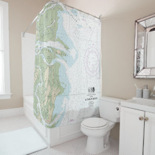 Altamaha Sound Nautical Chart 11508 Shower Curtain