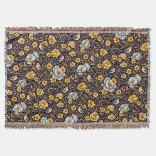 Altami Vintage Floral Birds Throw Blanket – Elegan