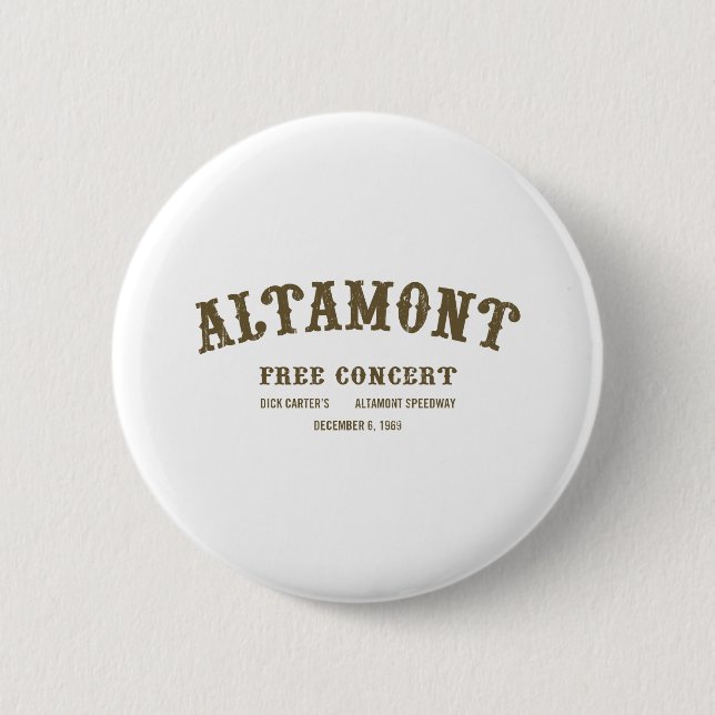 Altamont Free Concert Button (Front)