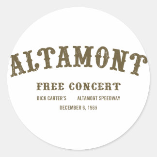 Altamont Free Concert Classic Round Sticker