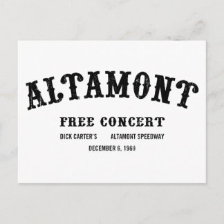 Altamont Free Concert Postcard