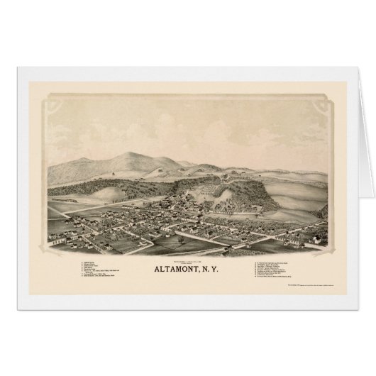 Altamont, NY Panoramic Map - 1889 Cards (Front Horizontal)