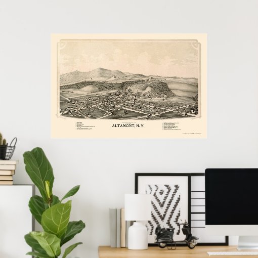 Altamont, NY Panoramic Map 1889 Poster Zazzle