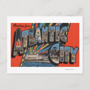 Altantic City, New Jersey - Large Letter Postcard