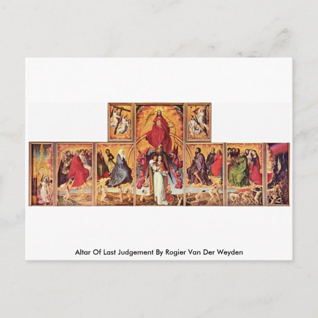 Altar Of Last Judgement By Rogier Van Der Weyden Postcard (Front)