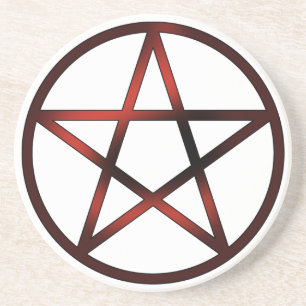 Altar Pentacle - Red Drink Coaster