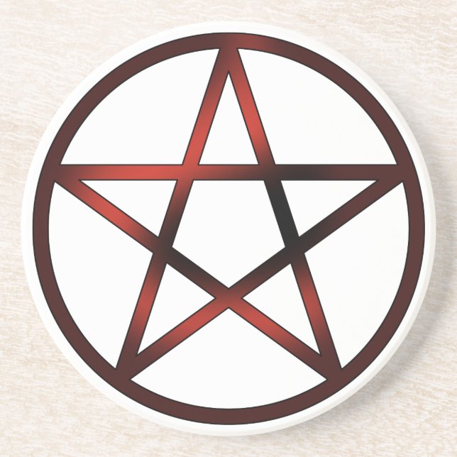 Altar Pentacle - Red Drink Coaster (Front)