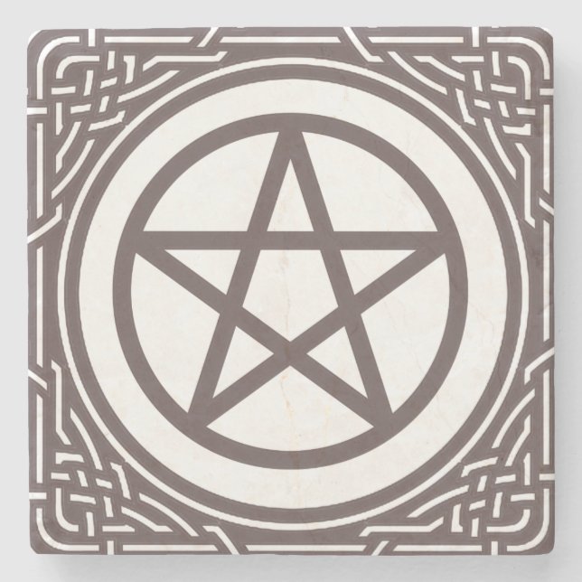 Altar Pentacle - Stone Coaster (Front)