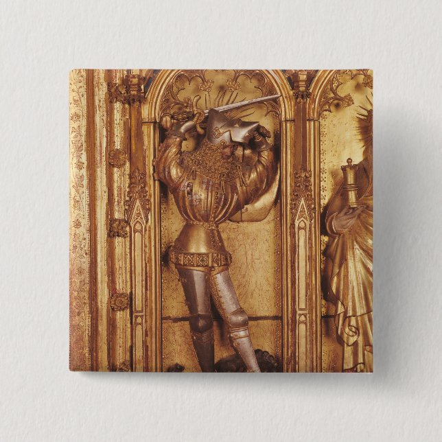 Altarpiece of Crucifixion, detail of St. Pinback Button (Front)