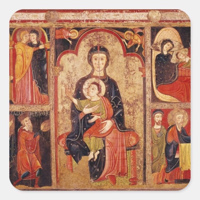 Altarpiece of St. Maria de Avila Square Sticker (Front)